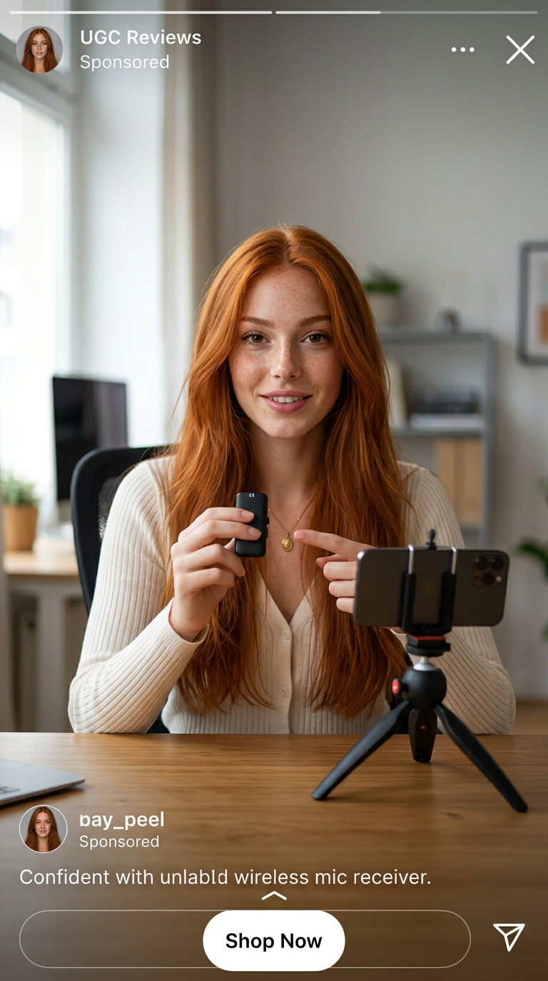 Character creator recording a desk gadget demo with a phone tripod